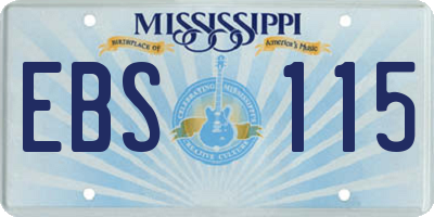 MS license plate EBS115