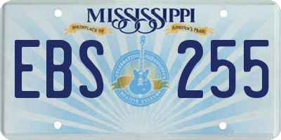 MS license plate EBS255
