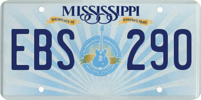 MS license plate EBS290