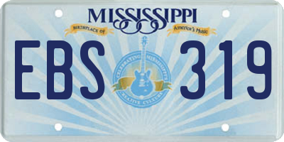 MS license plate EBS319