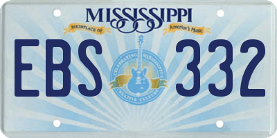 MS license plate EBS332