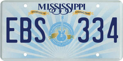 MS license plate EBS334