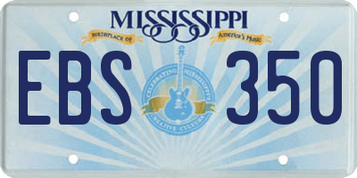 MS license plate EBS350