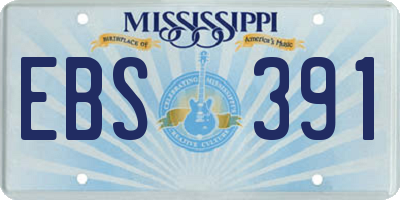 MS license plate EBS391