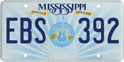 MS license plate EBS392