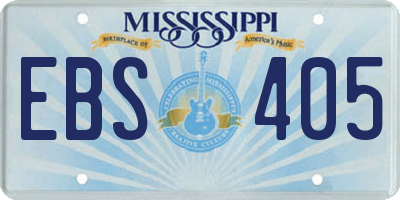 MS license plate EBS405