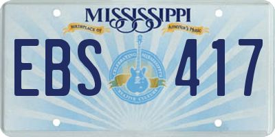 MS license plate EBS417