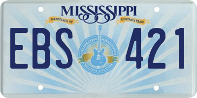 MS license plate EBS421