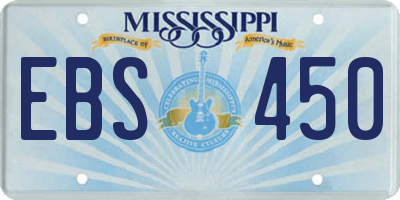 MS license plate EBS450