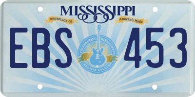 MS license plate EBS453