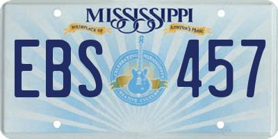 MS license plate EBS457