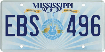 MS license plate EBS496