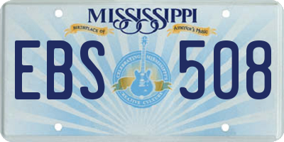 MS license plate EBS508