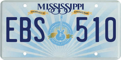 MS license plate EBS510