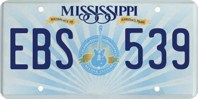 MS license plate EBS539