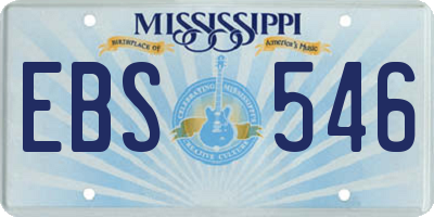 MS license plate EBS546