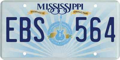 MS license plate EBS564