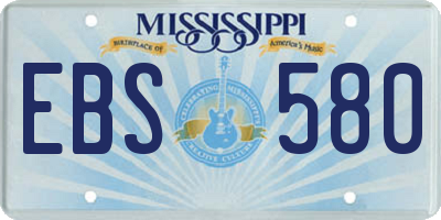 MS license plate EBS580