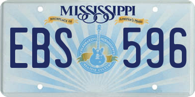 MS license plate EBS596