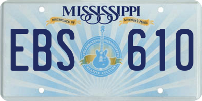 MS license plate EBS610