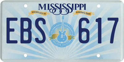 MS license plate EBS617