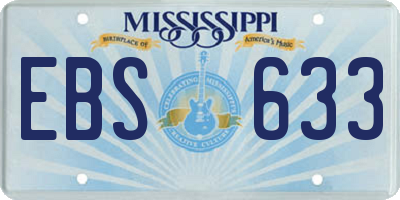 MS license plate EBS633