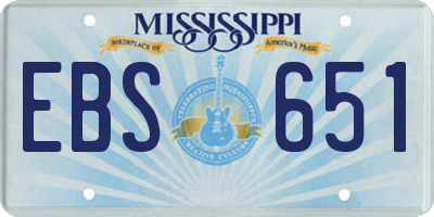 MS license plate EBS651