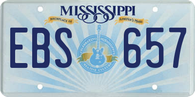 MS license plate EBS657