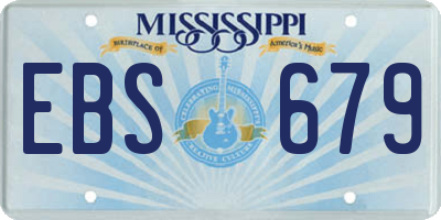 MS license plate EBS679