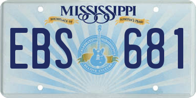 MS license plate EBS681