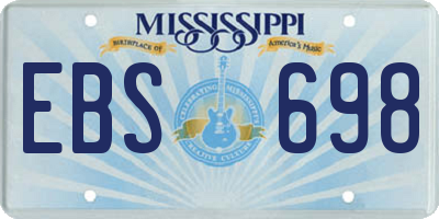 MS license plate EBS698