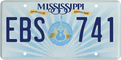 MS license plate EBS741