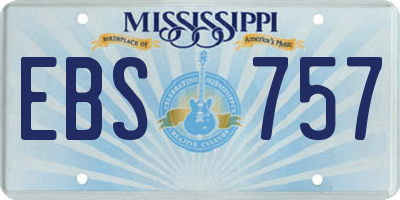 MS license plate EBS757
