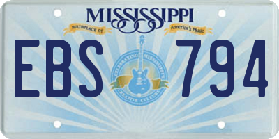 MS license plate EBS794
