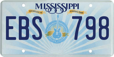 MS license plate EBS798