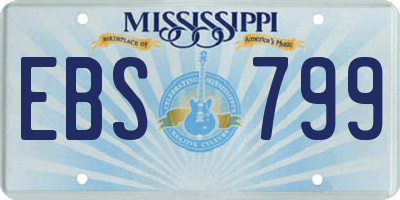 MS license plate EBS799
