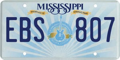 MS license plate EBS807