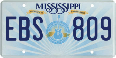 MS license plate EBS809
