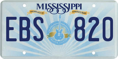 MS license plate EBS820