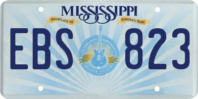 MS license plate EBS823