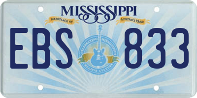 MS license plate EBS833
