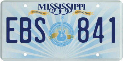 MS license plate EBS841
