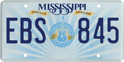 MS license plate EBS845