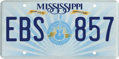 MS license plate EBS857
