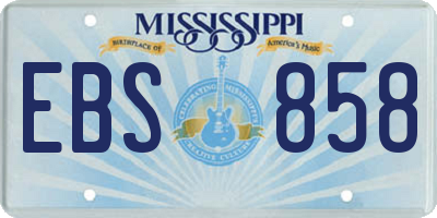 MS license plate EBS858