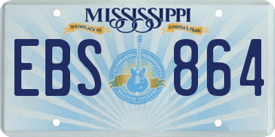 MS license plate EBS864