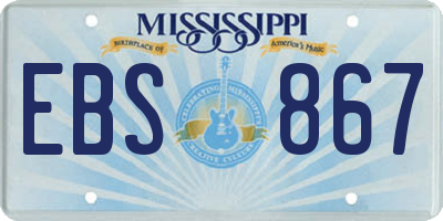MS license plate EBS867
