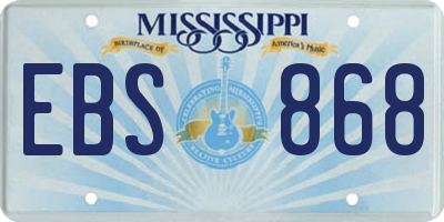 MS license plate EBS868