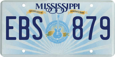 MS license plate EBS879