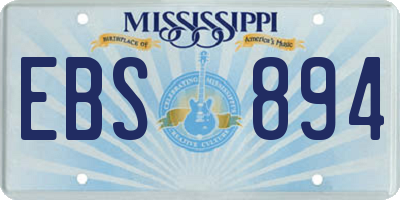 MS license plate EBS894